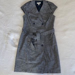 Dress barn size 8 grey trench button dress